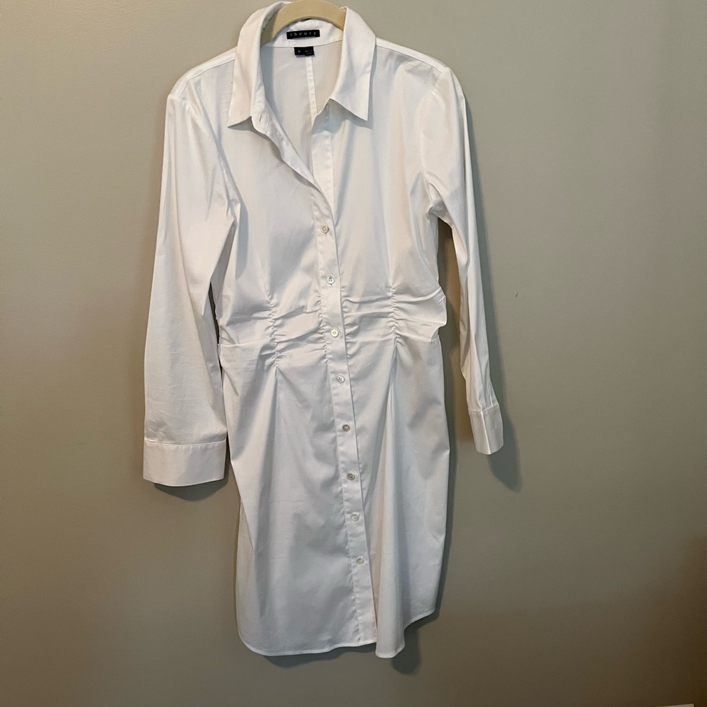 Theory long white blouse
